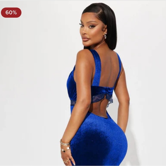 ~Fashion Nova Royal Blue Backless Dress~ - Picture 3 of 12